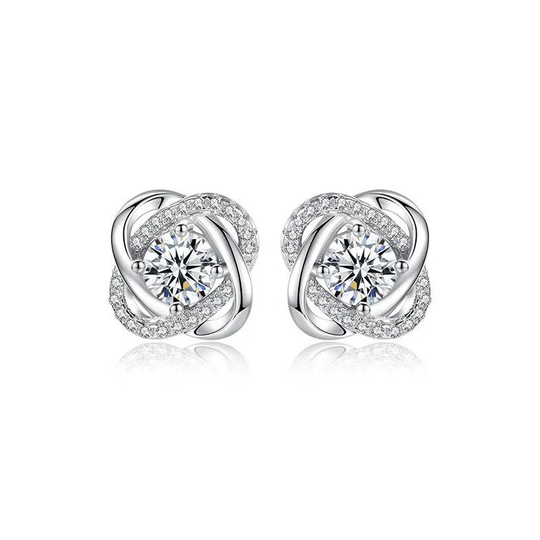 PRP S925 Silver Stud Earrings Women's-0