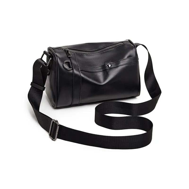 Old Man's Head Synthetic Leather Shoulder Bag, Crossbody Bag Men's Multicolor-1