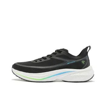 QIAODAN Cushioning Anti Slip And Wear Resistant Low Top Casual Running Shoes Men's Black Lightning Gray