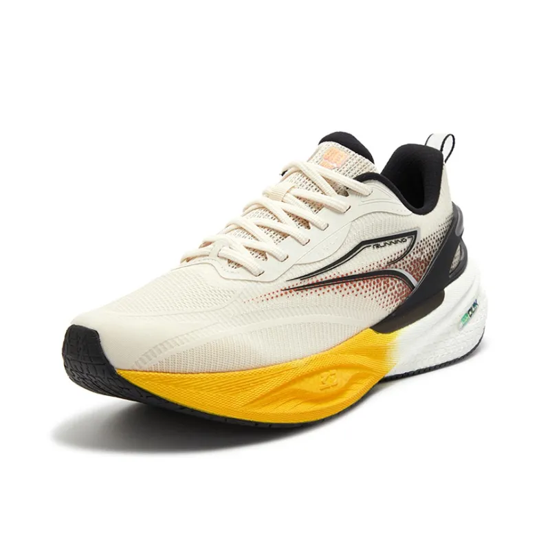 361° Cushioning Wear Resistant Low Top Casual Running Shoes Men's Beige Yellow-1
