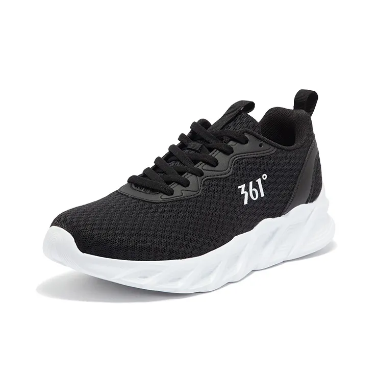 361° Slip Resistant, Abrasion Resistant Cushioning Low Top Casual Running Shoes Women's Black White-1
