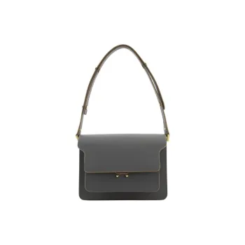 MARNI Trunk Cow Leather Trunk Bag Shoulder Bag Crossbody Bag Medium Size Women's Gray Blue