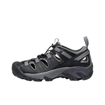 KEEN Cushioning Slip Resistant Low Top Hiking Shoes Men's Black Gray