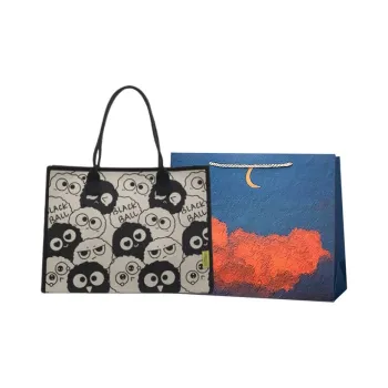 Elsvet Fabric Tote Handbag, Shoulder Bag Women's Black/Orange Red/Coffee