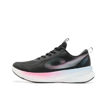 QIAODAN Speed 3LITE Anti Slip Wear Resistant Low Top Casual Running Shoes Women's Black Shimmer Pink