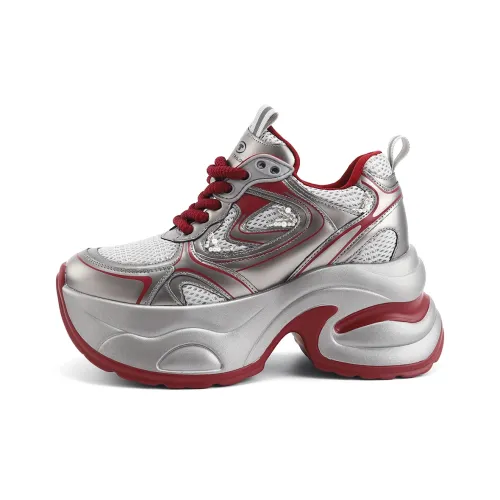 TOM TAILOR Obsidian Rubies Trendy Shoes Height Increasing Low Top Chunky Sneakers Women's