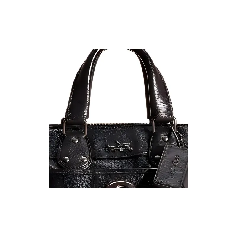 COACH Rhyder Leather Briefcase Handbag Shoulder Bag Crossbody Bag Medium Size Women's Black-1