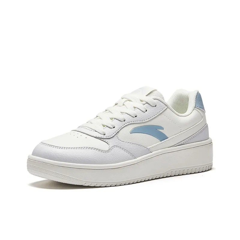 Anta Life Collection Anti-Slip And Wear-Resistant Lightweight Low-Top Skateboard Shoes Women's White Gray Blue-1