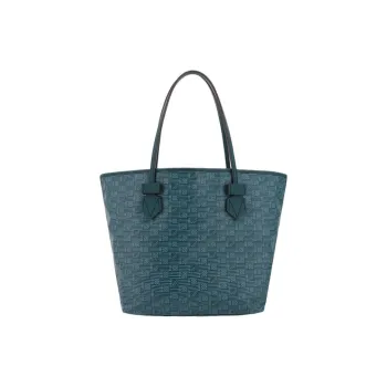 MOREAU Leather Tote Bag Shopping Bag Handbag Shoulder Bag Women's Blue