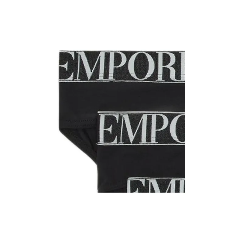 EMPORIO ARMANI Three pack Of Asv Shiny Logoband Organic cotton Briefs-2
