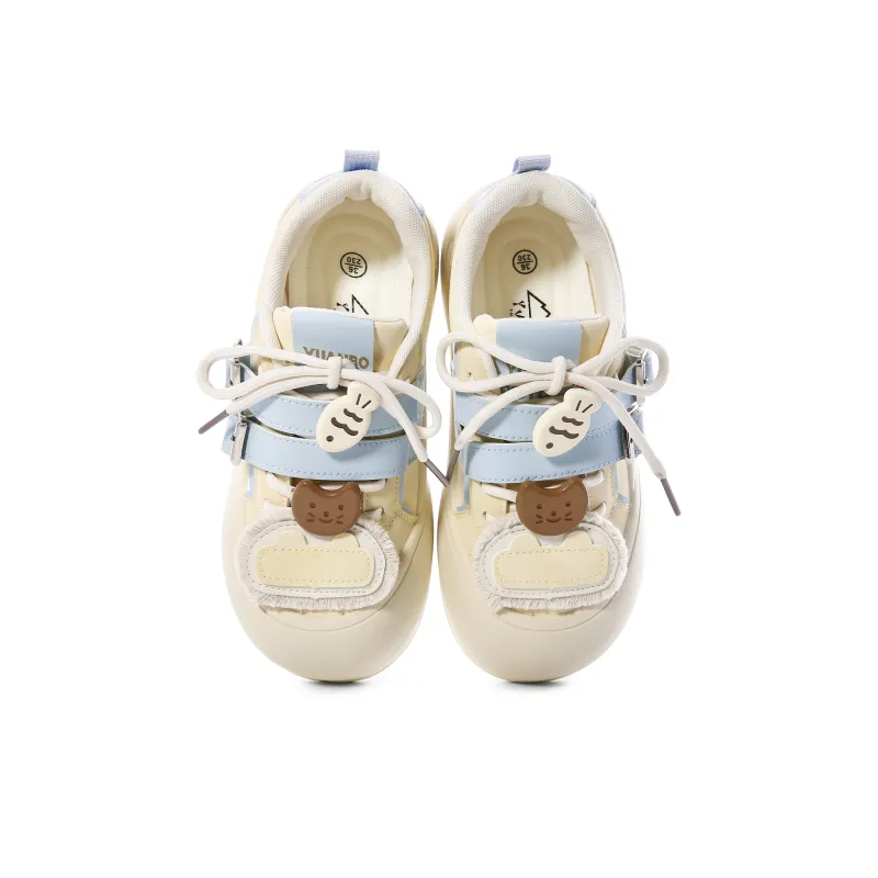 Lovely You Wear-resistant And Lightweight Low-Top Skateboard Shoes Women's Yellow Blue-3