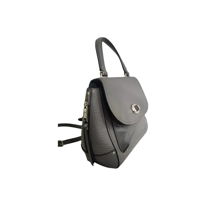 COACH Leather With Suede Backpack Trumpets Women's Silver Gray-2