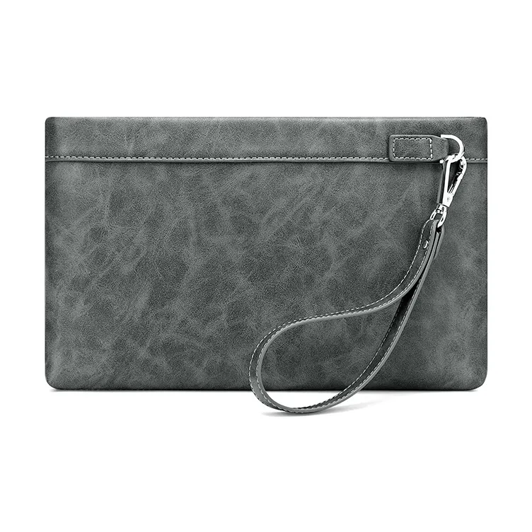 MashaLanti Synthetic Leather Clutch Men's Smoke Gray-4