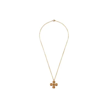 CHANEL 2001 Clover Rhinestone Necklace