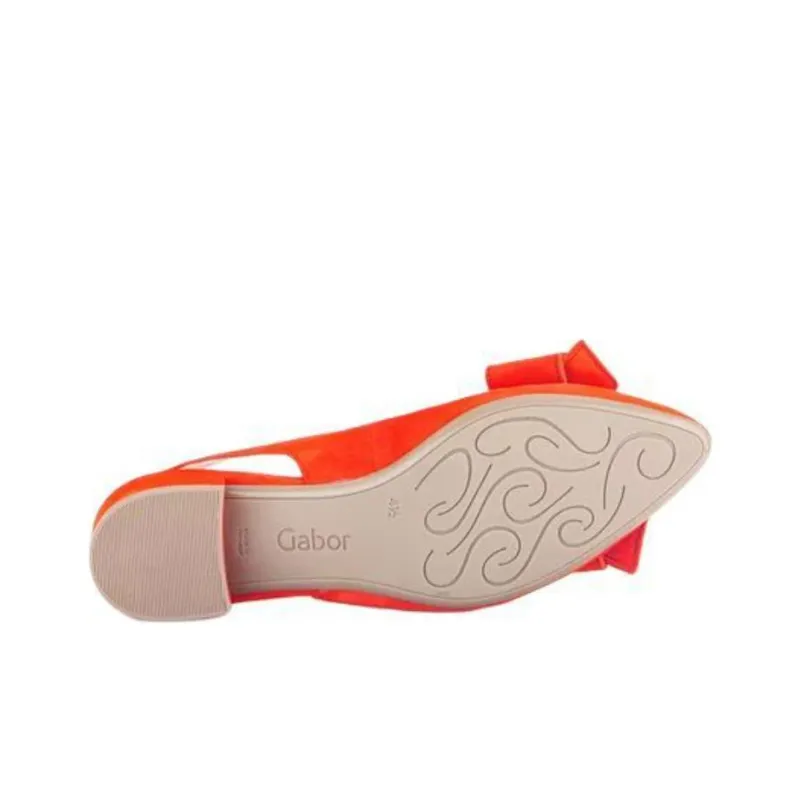 Gabor Fashion Chunky Heel High Heels Women's Orange-5