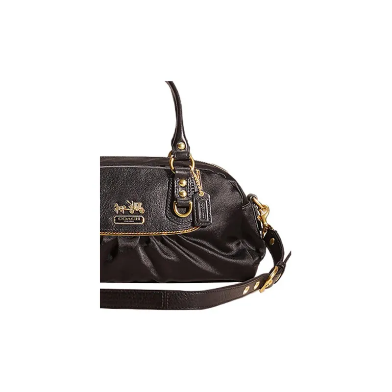 COACH Rowan Satin Shoulder Bag, Crossbody Bag, Handbag Mini Women's Black-2
