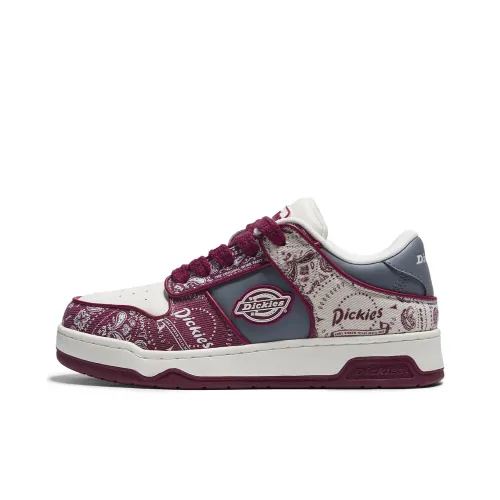 Dickies Trendy, Vintage Paisley Low Top Skateboard Shoes Men's White Red