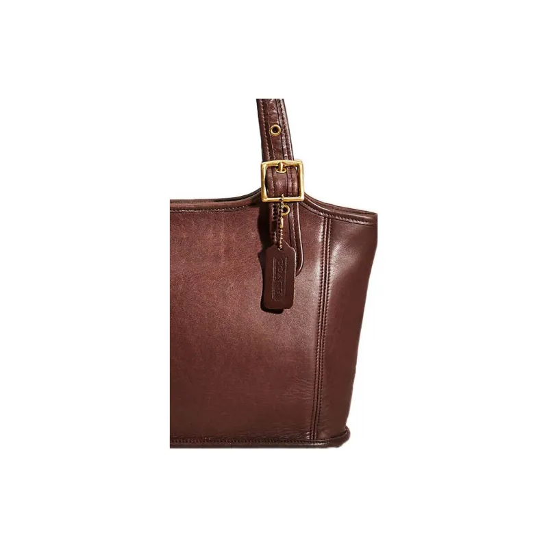 COACH Legacy Leather Tote Bag, Shopping Bag, Handbag, Shoulder Bag Tubas Women's Red Brown-3