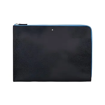 MONTBLANC Large Class Soft Leather Grain Texture Briefcases Clutches Men's Black