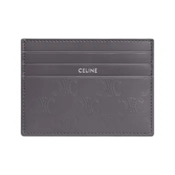 CELINE Calfskin Card Holder Large Size Men's Anthracite