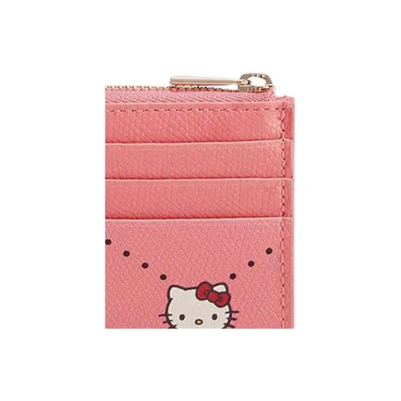 Furla Hello Kitty Collaboration 1927 Collection Leather Card Holder Small Size Women's Pink-3
