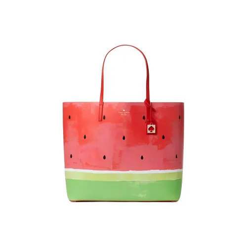 Kate Spade Leather Tote Bag Shopping Bag Handbag Women's Red & Green
