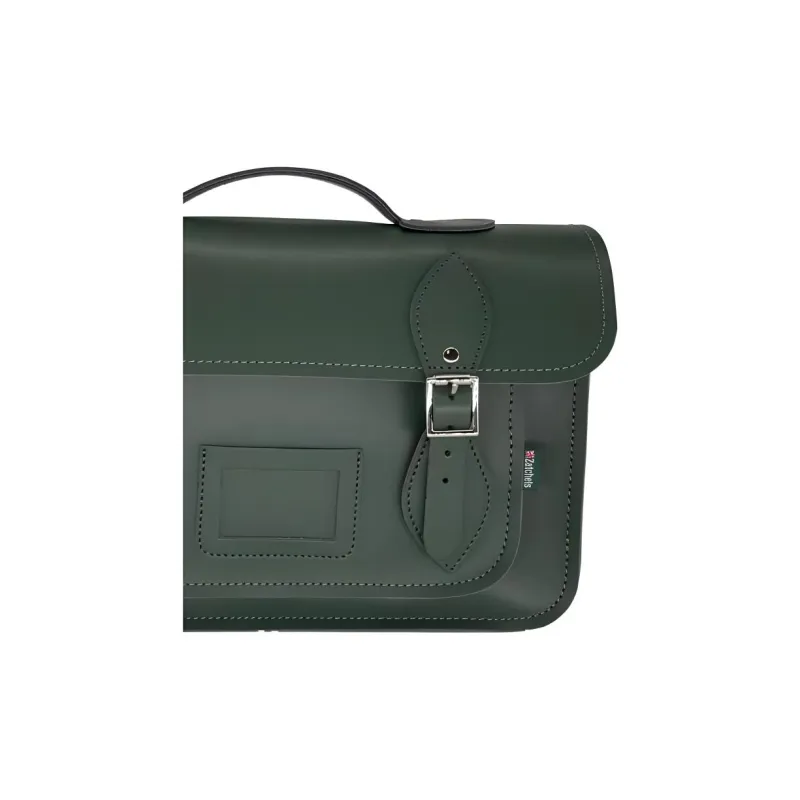 Zatchels Cow Leather Satchel Bag, Shoulder Bag, Crossbody Bag, Handbag Large Size Women's Ivy Green-2