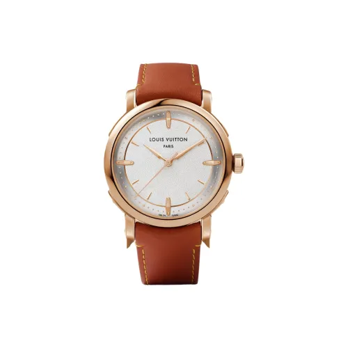 LOUIS VUITTON Wrist Watch Automatic Mechanical Movement Cowhide Strap 39mm White Dial Unisex