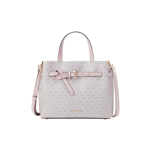 MICHAEL KORS Emilla Artificial Leather Crossbody Bag, Handbag Large Size Women's Vanilla White/Light Pink