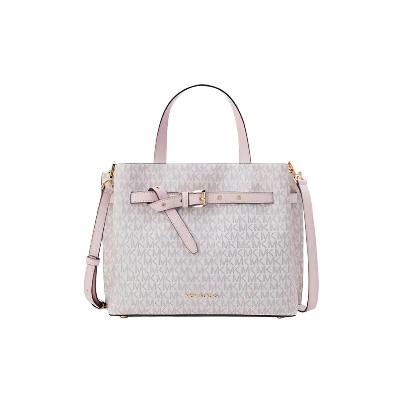 MICHAEL KORS Emilla Artificial Leather Crossbody Bag, Handbag Tubas Women's Vanilla White/Light Pink-0