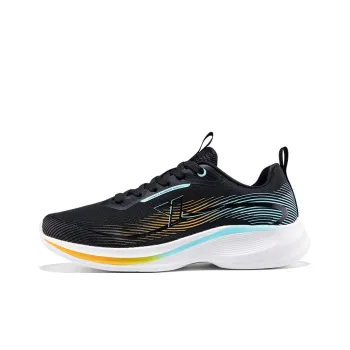 XTEP Cushioning, Slip Resistant, And Abrasion Resistant Low Top Casual Running Shoes Men's Black Orange Blue