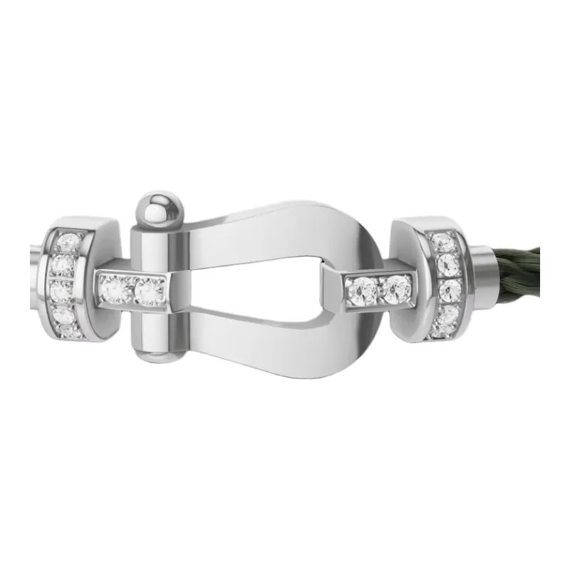 FRED 18k White Gold Diamonds Bracelets Men's Khaki-2