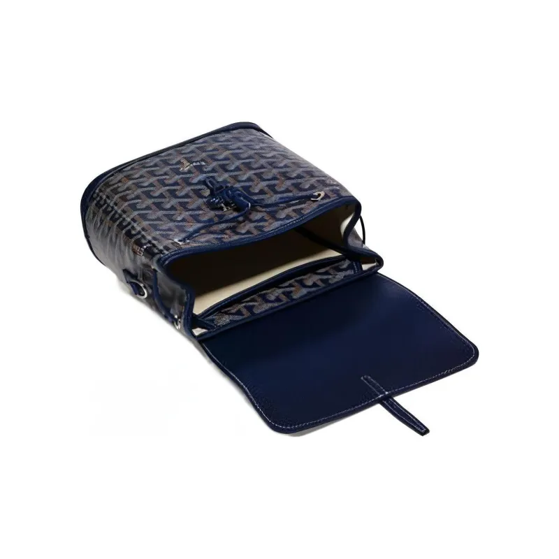 GOYARD Canvas With Leather Backpack Mini Women's Marine Blue-4