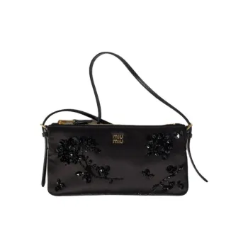 MIU MIU Silk Shoulder Bag Mini Women's Black