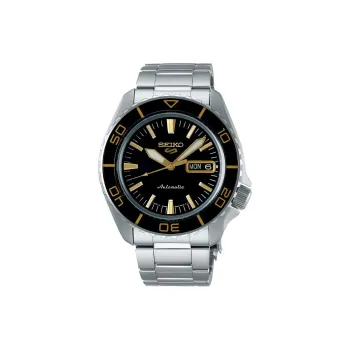 SEIKO Automatic Mechanical Movement Stainless Steel Strap Watch 42.5mm Men's Watches Black Dial