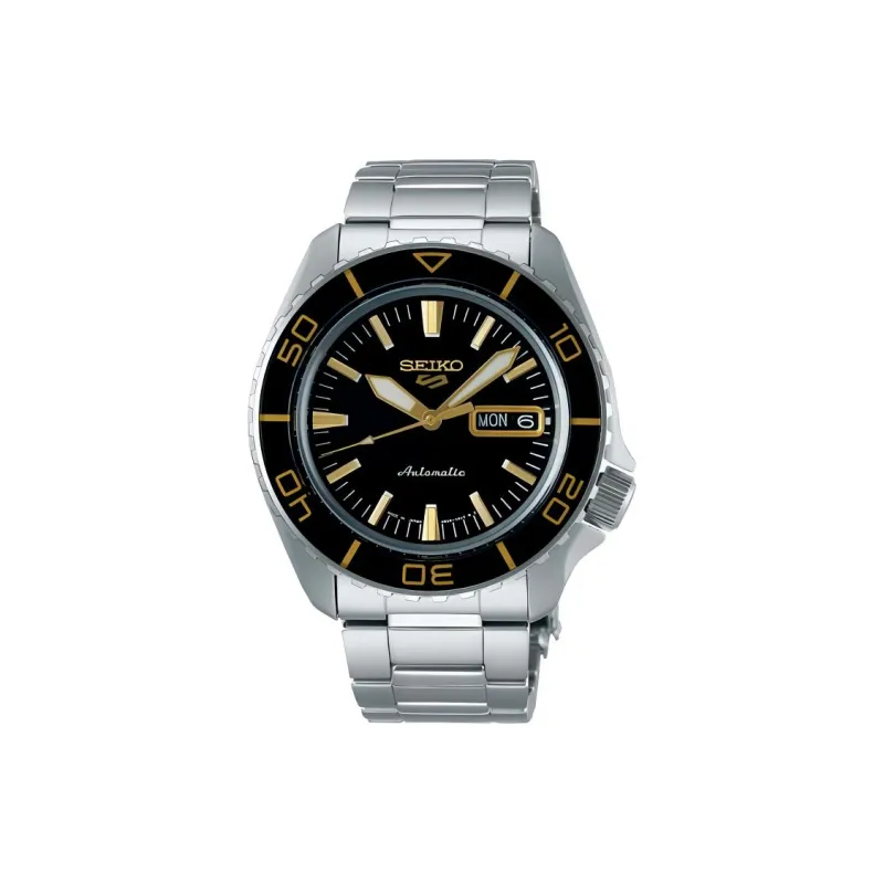 SEIKO Automatic Mechanical Movement Stainless Steel Strap Watch 42.5mm Men's Watches Black Dial-0