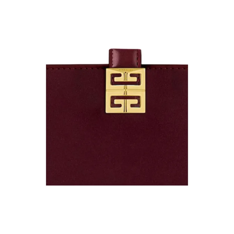 GIVENCHY 4G Cow Leather Card Holder Women's Burgundy-4