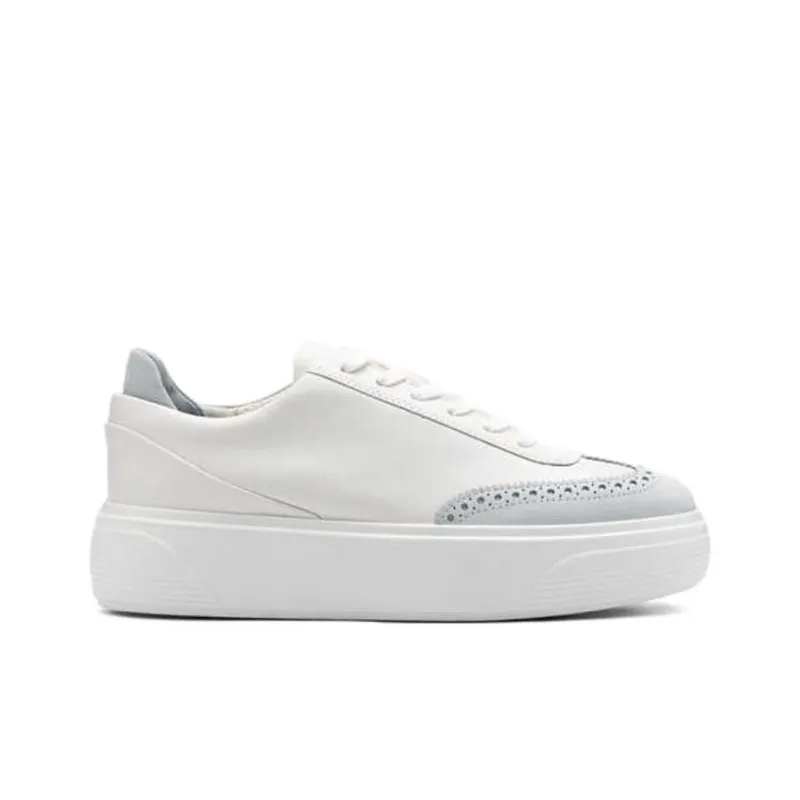 Ecco Street Stage Low Top Skateboard Shoes Women's White Blue-3