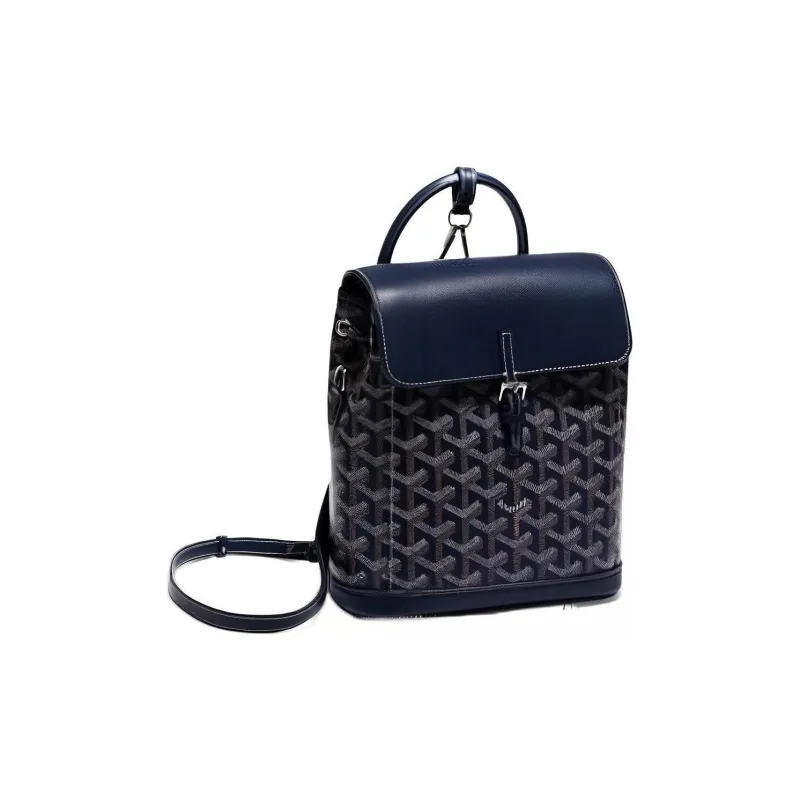 GOYARD Canvas With Leather Backpack Mini Women's Marine Blue-1
