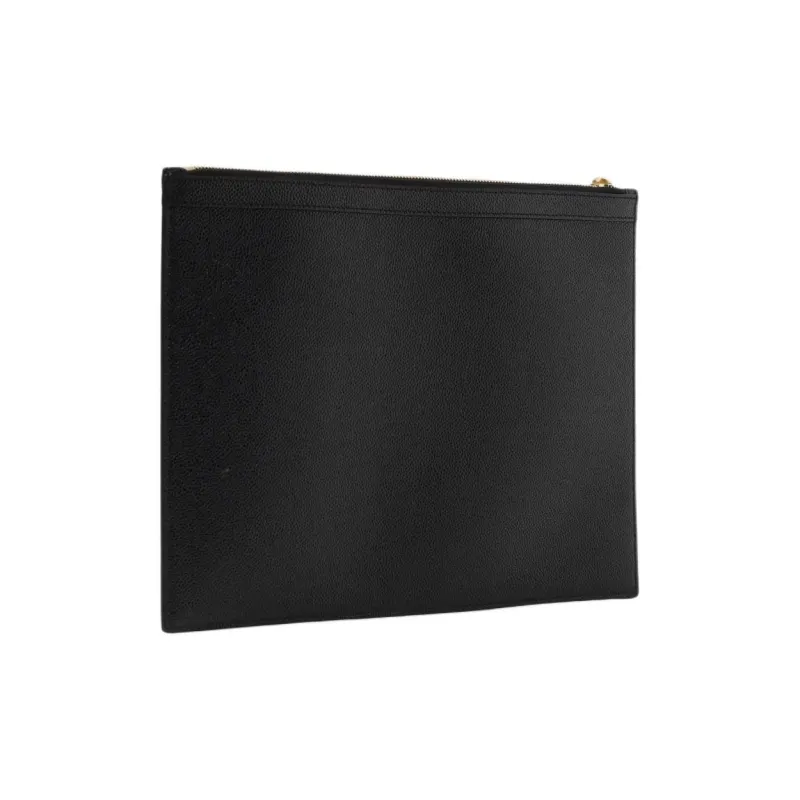 THOM BROWNE· Leather Clutch Medium Size Men's Black-1