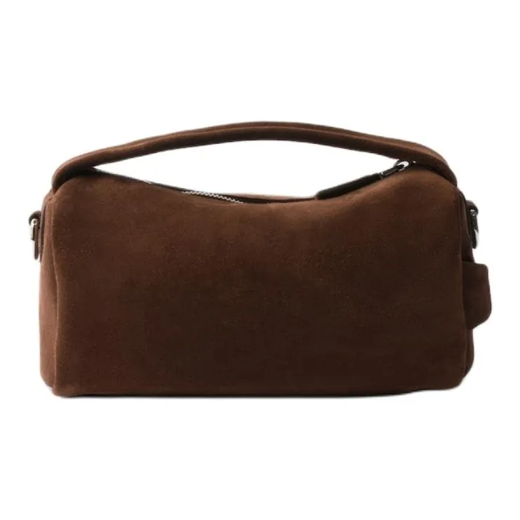PRADA Calfskin Shoulder Bag Crossbody Bag Handbag Unisex Coffee Brown-3