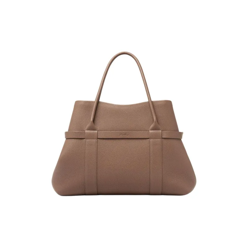 Loro Piana Ghiera Cow Leather Handbag Large Size Women's Fossil Color-2