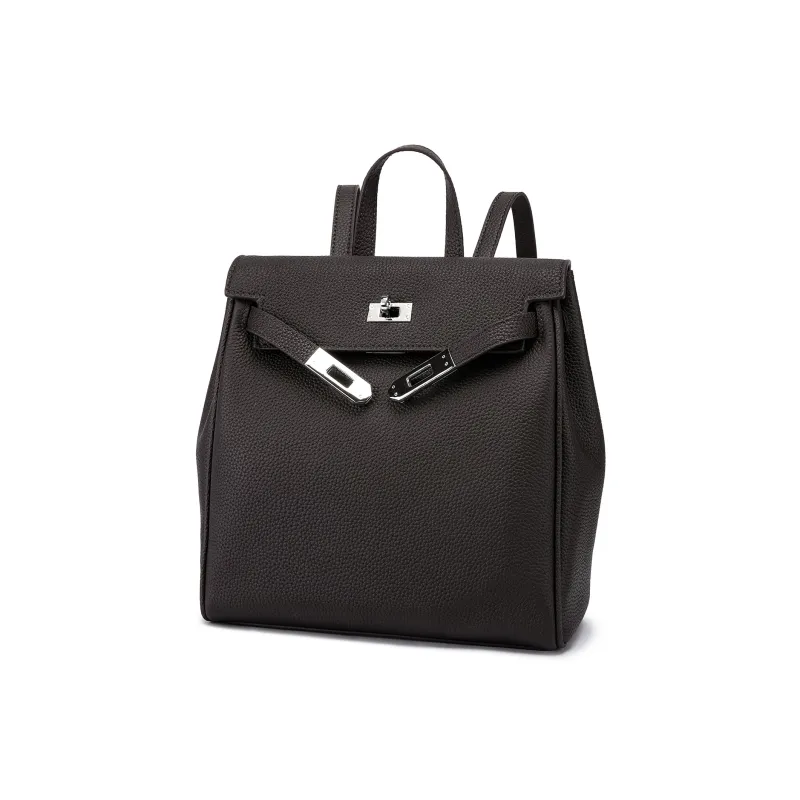 FAIRWHALE PU Backpack Regular Women's Black/Brown/Ebony-10