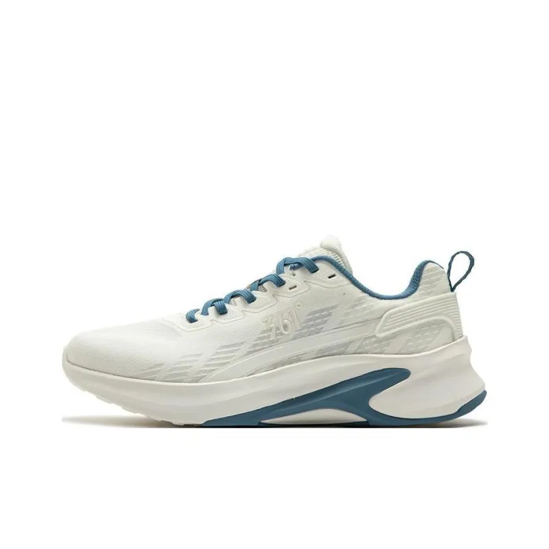 361° Cushioning, Breathable, Lightweight, Rebound Low Top Running Shoes Men's White Blue-0