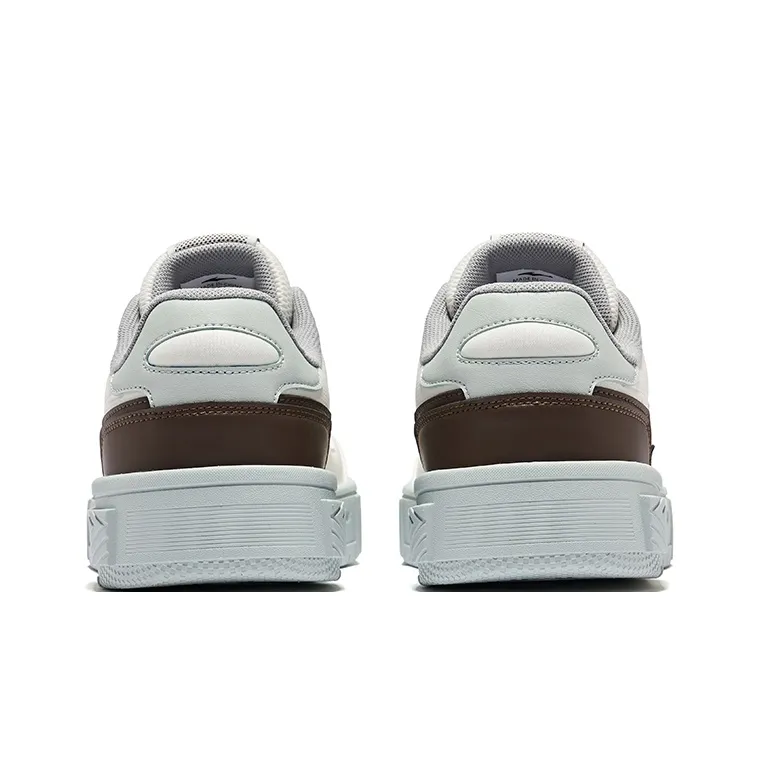 Erke Thousand Points Wear-Resistant Slip-Resistant Low-Top Skateboard Shoes Men's Microcrystal White Dark Rosewood-3