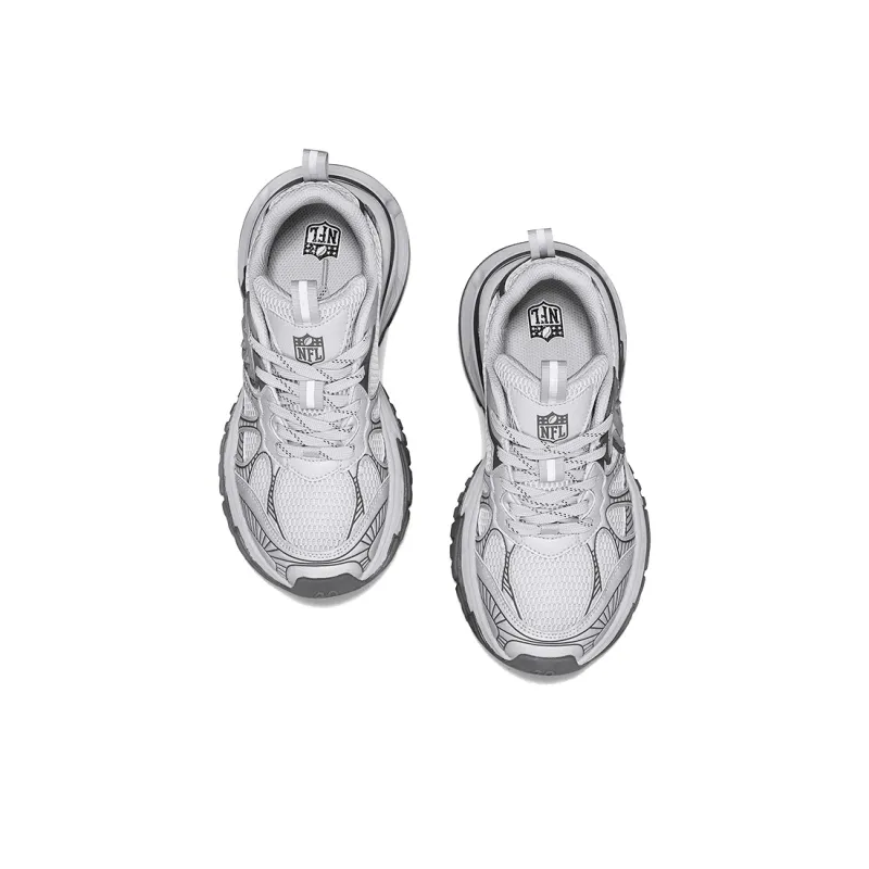 NFL Baltimore Ravens Height Increasing Wear-Resistant Breathable Slip-Resistant Low-Top Chunky Sneakers Unisex Gray-3