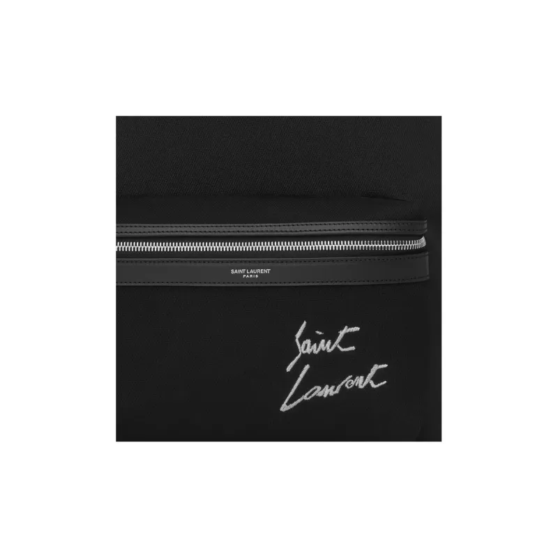 SAINT LAURENT City Cotton Backpack Women's Black-4