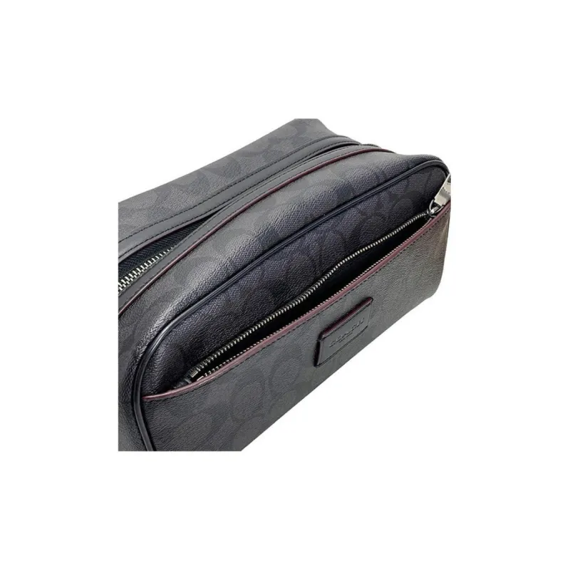 COACH Travel Kit Toiletry Bags Black Gray Color-4