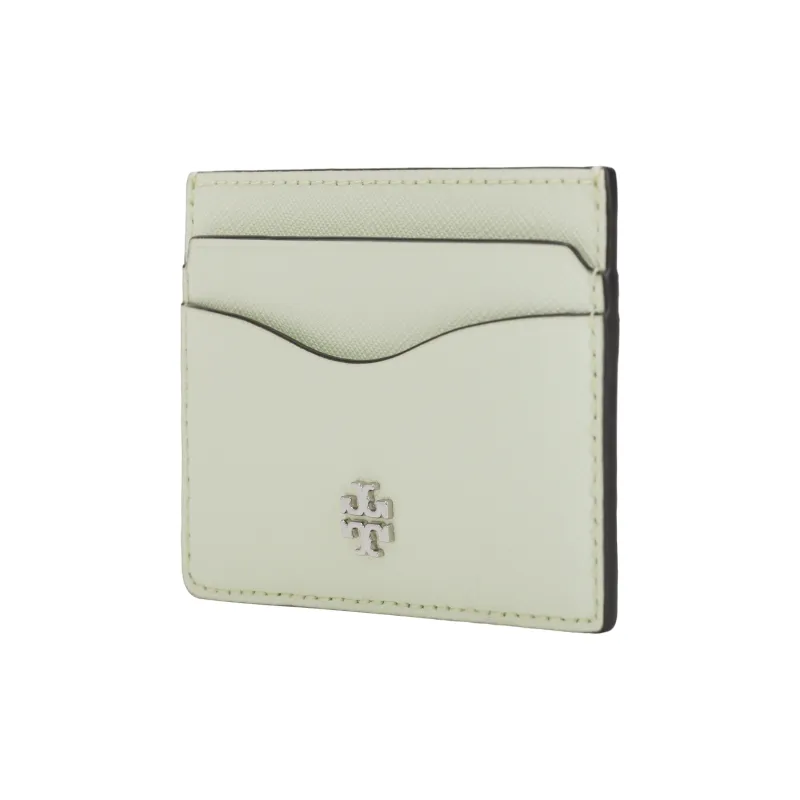TORY BURCH Emerson Leather Card Holder Women's Light Green-1
