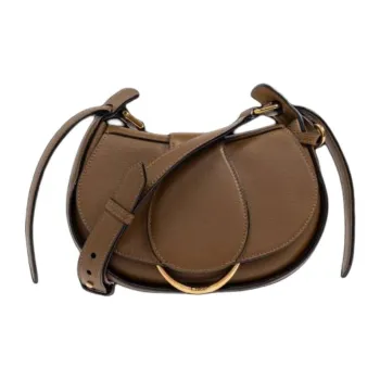 Chloe Calfskin Shoulder Bag Small Size Women's Brown